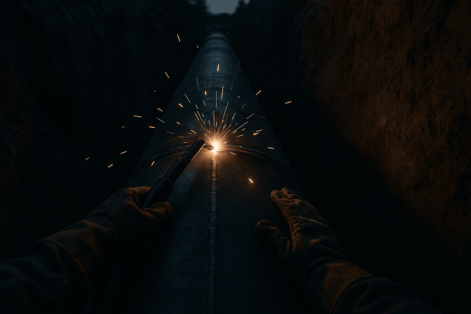 Reference image of egocentric footage of welding work